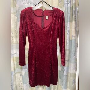 Burgundy, velvet dress. Size juniors 5/6.